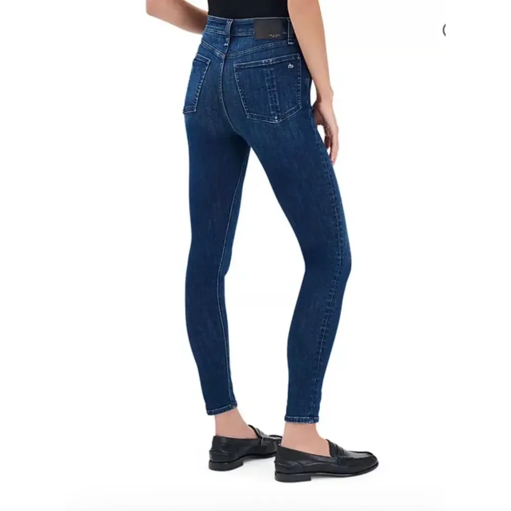 Rag & Bone Nina High Rise Ankle Skinny Jeans Dark Vintage USA Womens Size 27